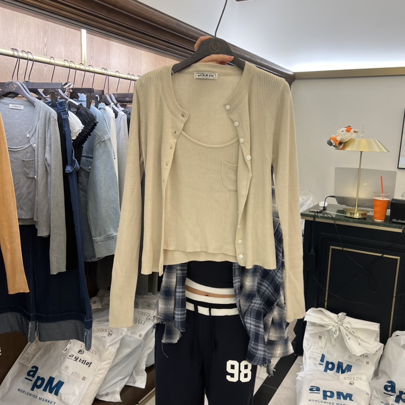 VIRKIN韓國代購女士新款休閑熱賣時尚人氣推薦套裝套裝開衫VIRKIN套裝圖色2