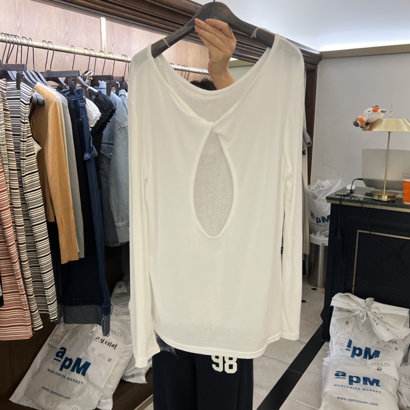 VIRKIN韓國直郵女士新品時尚真品休閑人氣職業推薦長袖T恤VIRKIN長袖T恤