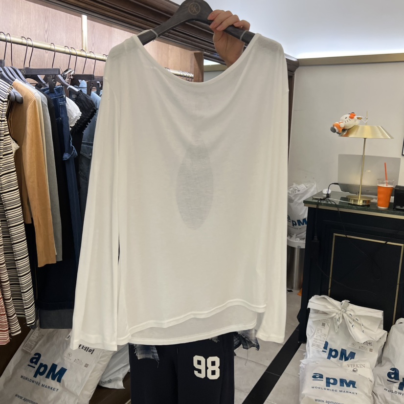 VIRKIN韓國直郵女士新品時尚真品休閑人氣職業推薦長袖T恤VIRKIN長袖T恤圖色1