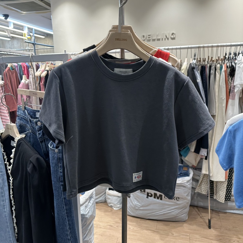 DELLING東大門代購女士新品時尚推薦職業熱賣26春夏T恤春款DELLINGT恤圖色4灰色