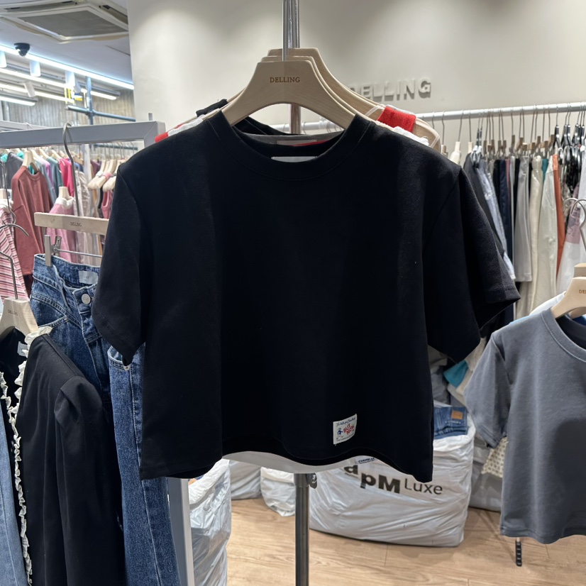 DELLING東大門代購女士新品時尚推薦職業熱賣26春夏T恤春款DELLINGT恤圖色5黑色