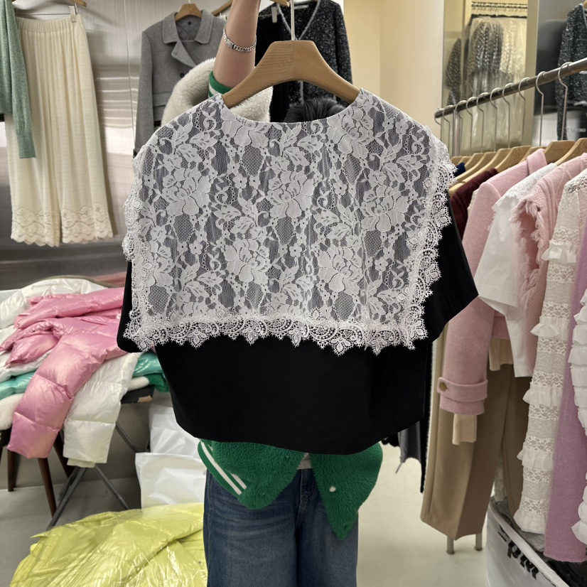 CORNER韓國直郵女裝新款真品熱賣人氣休閑襯衫蕾絲衫春款CORNER.302襯衫/蕾絲衫