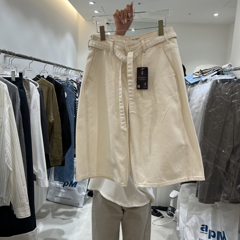 THE REST韓國直郵女士新款推薦時尚真品休閑熱賣短褲含腰帶THE REST/UNNOEUD短褲圖色1