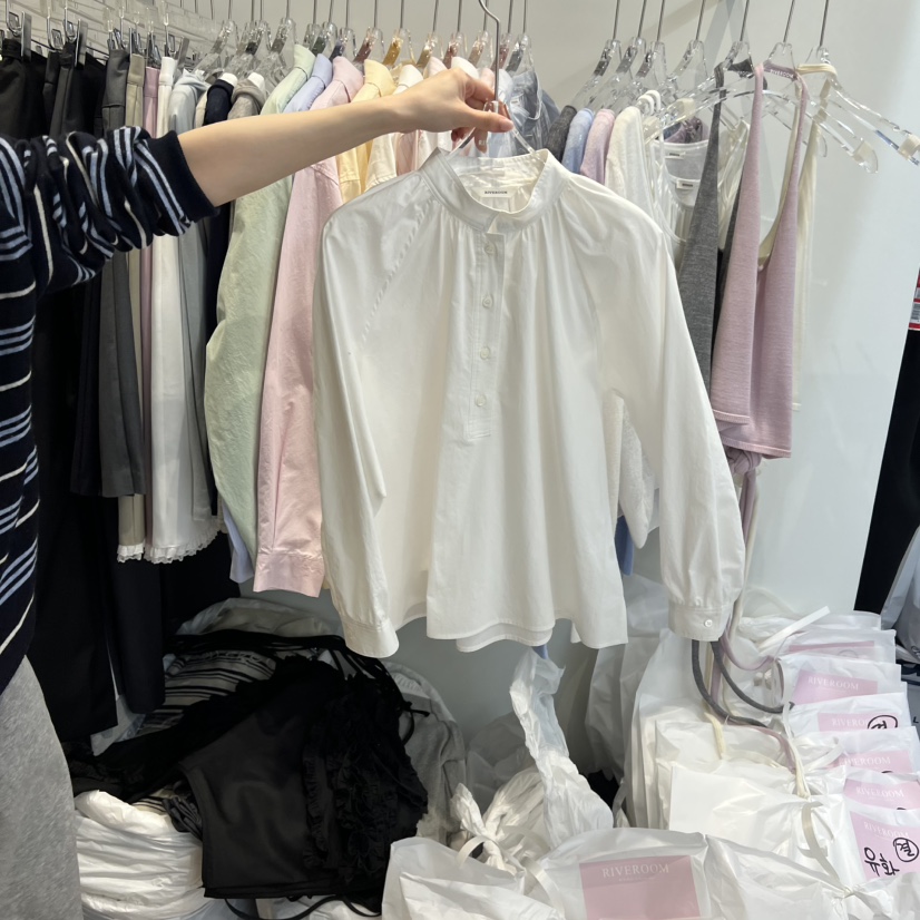 RIVEROOM東大門代購女士新品26春夏職業推薦時尚襯衫蕾絲衫RIVEROOM襯衫/蕾絲衫圖色1