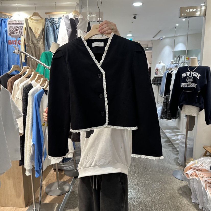 DELLING東大門實拍女裝新款人氣26春夏職業夾克羊毛衫春款DELLING夾克圖色2