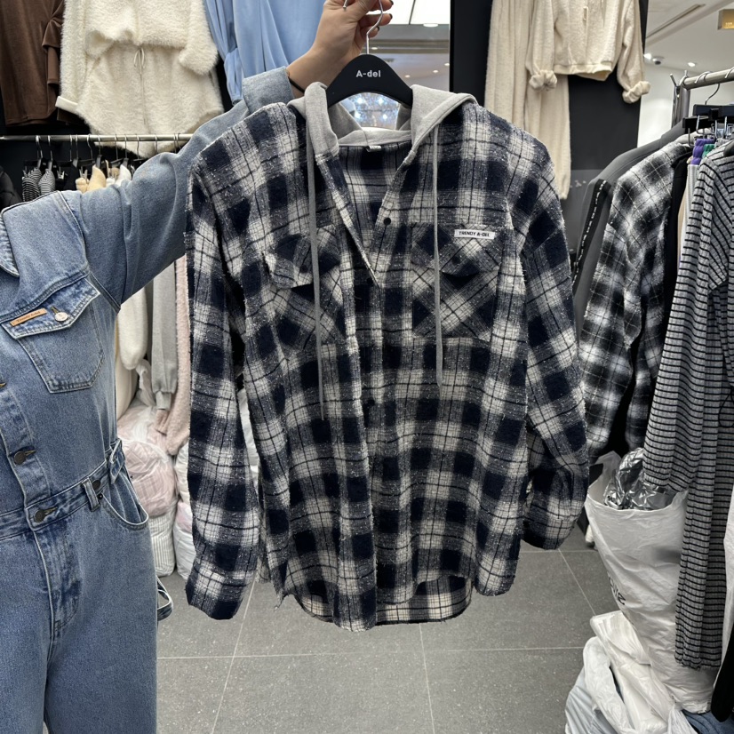 A-DEL韓國直郵女士新品時尚真品26春夏人氣襯衫蕾絲衫春款A-DEL襯衫/蕾絲衫圖色1深藍色