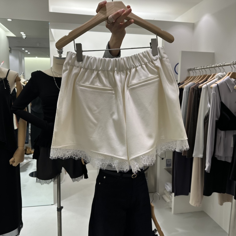 AHOY韓國直郵女士新品26春夏職業休閑人氣推薦短褲春款蕾絲AHOY短褲