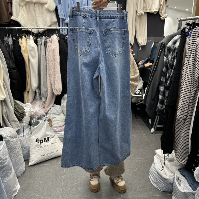 A-DEL東大門代購女裝新款休閑26春夏真品推薦牛仔褲春款A-DEL牛仔褲