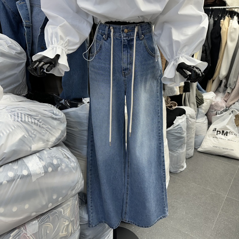 A-DEL東大門代購女裝新款休閑26春夏真品推薦牛仔褲春款A-DEL牛仔褲