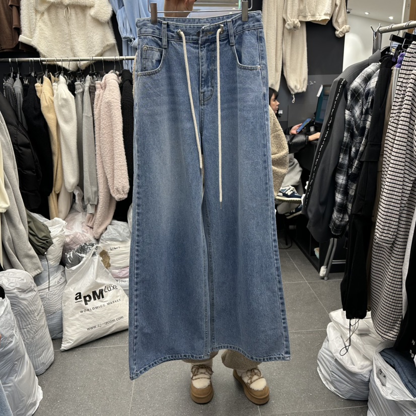 A-DEL東大門代購女裝新款休閑26春夏真品推薦牛仔褲春款A-DEL牛仔褲圖色1