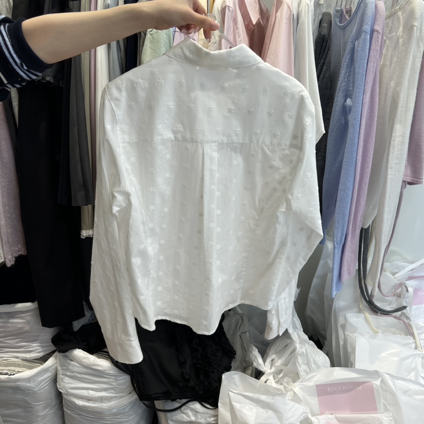 RIVEROOM韓國直郵女士新品真品職業熱賣推薦26春夏襯衫蕾絲衫RIVEROOM襯衫/蕾絲衫