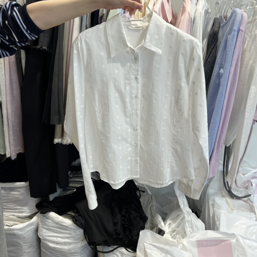 RIVEROOM韓國直郵女士新品真品職業熱賣推薦26春夏襯衫蕾絲衫RIVEROOM襯衫/蕾絲衫圖色1