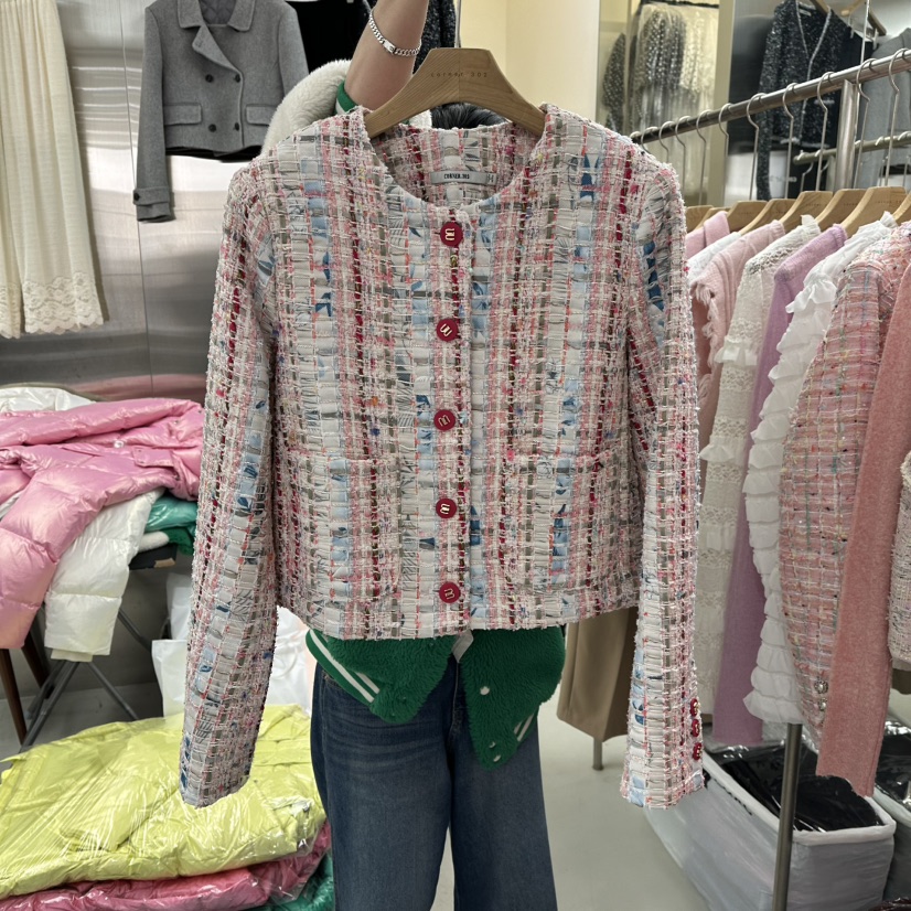 CORNER東大門直郵女裝新款熱賣休閑26春夏夾克粗花呢春款CORNER.302夾克圖色1