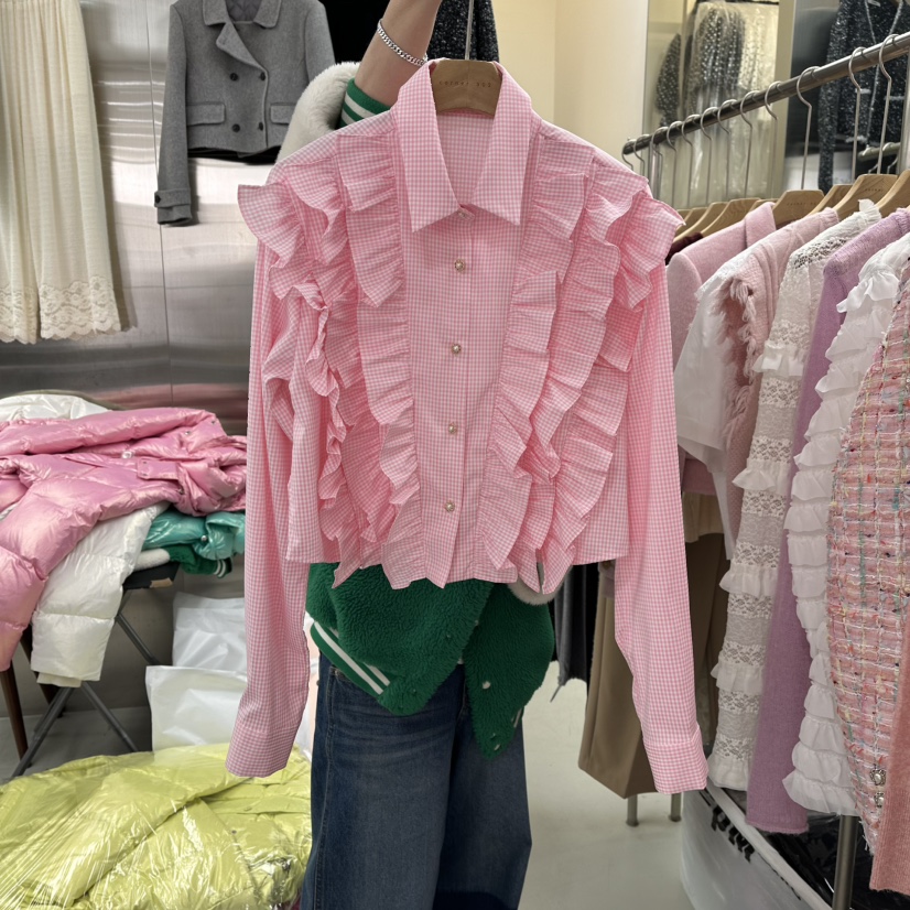 CORNER韓國代購女裝新款休閑職業26春夏真品襯衫蕾絲衫春款CORNER.302襯衫/蕾絲衫圖色1