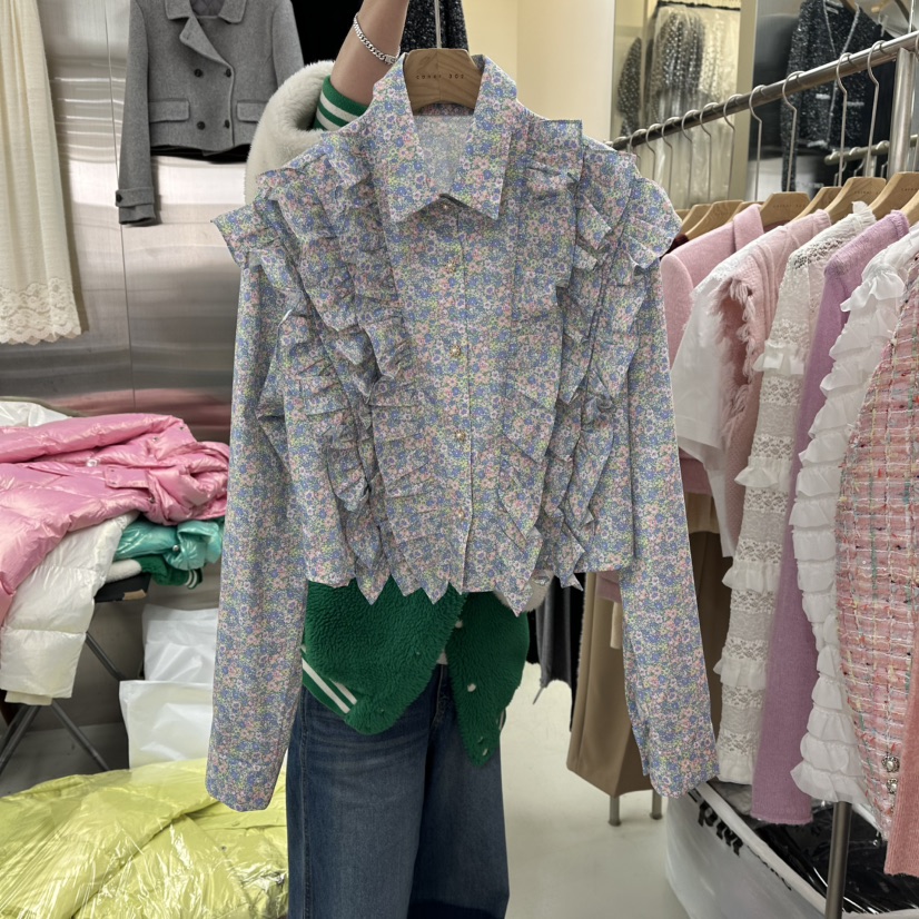 CORNER韓國代購女裝新款休閑職業26春夏真品襯衫蕾絲衫春款CORNER.302襯衫/蕾絲衫圖色2