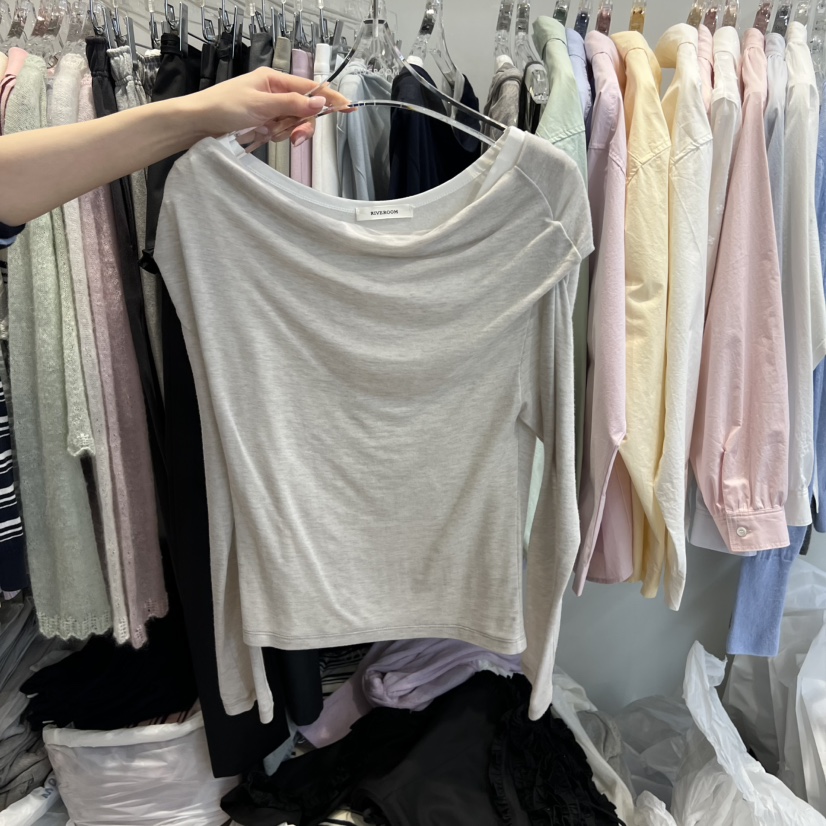 RIVEROOM東大門實拍女裝新品職業休閑26春夏真品推薦長袖T恤RIVEROOM長袖T恤