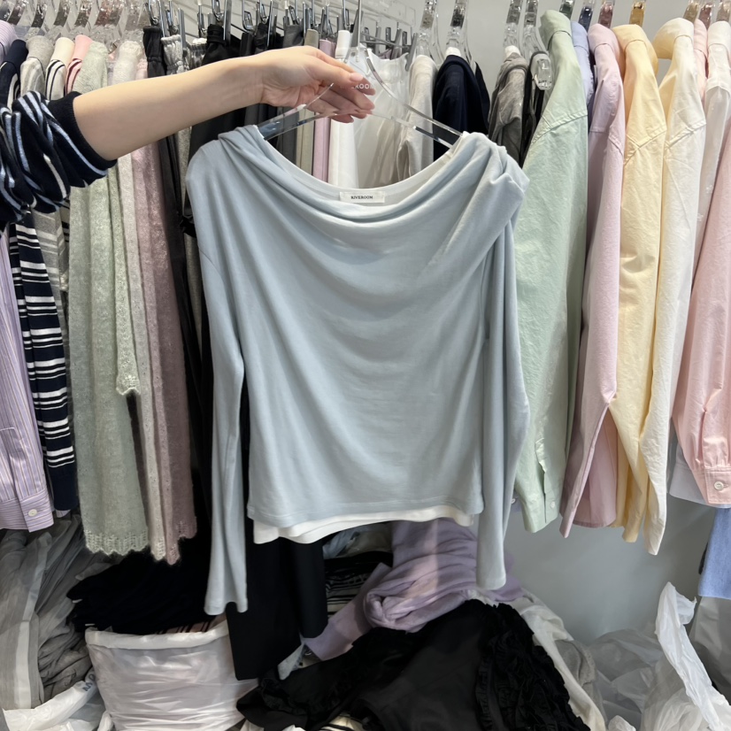 RIVEROOM東大門實拍女裝新品職業休閑26春夏真品推薦長袖T恤RIVEROOM長袖T恤圖色2
