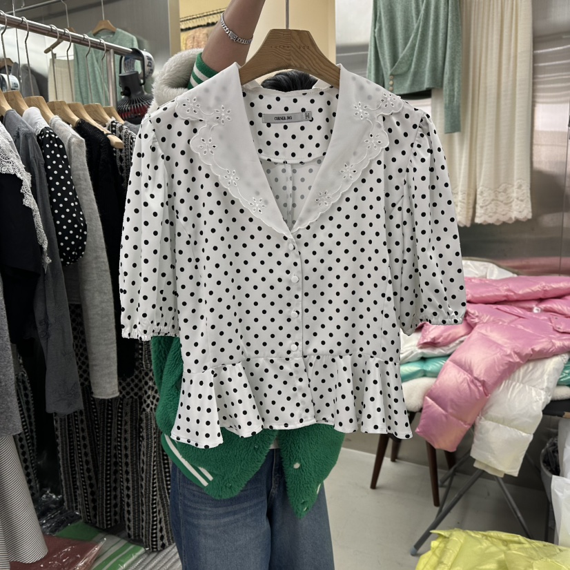 CORNER東大門直郵女裝新品休閑26春夏職業襯衫蕾絲衫春款CORNER.302襯衫/蕾絲衫圖色1