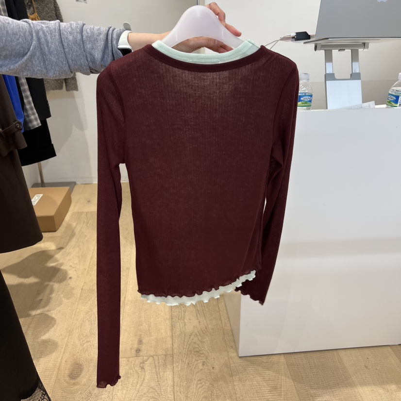 RUMIRU/AWEAR韓國代購女士新款時尚推薦熱賣長袖T恤假兩件awear/RUMIRU長袖T恤