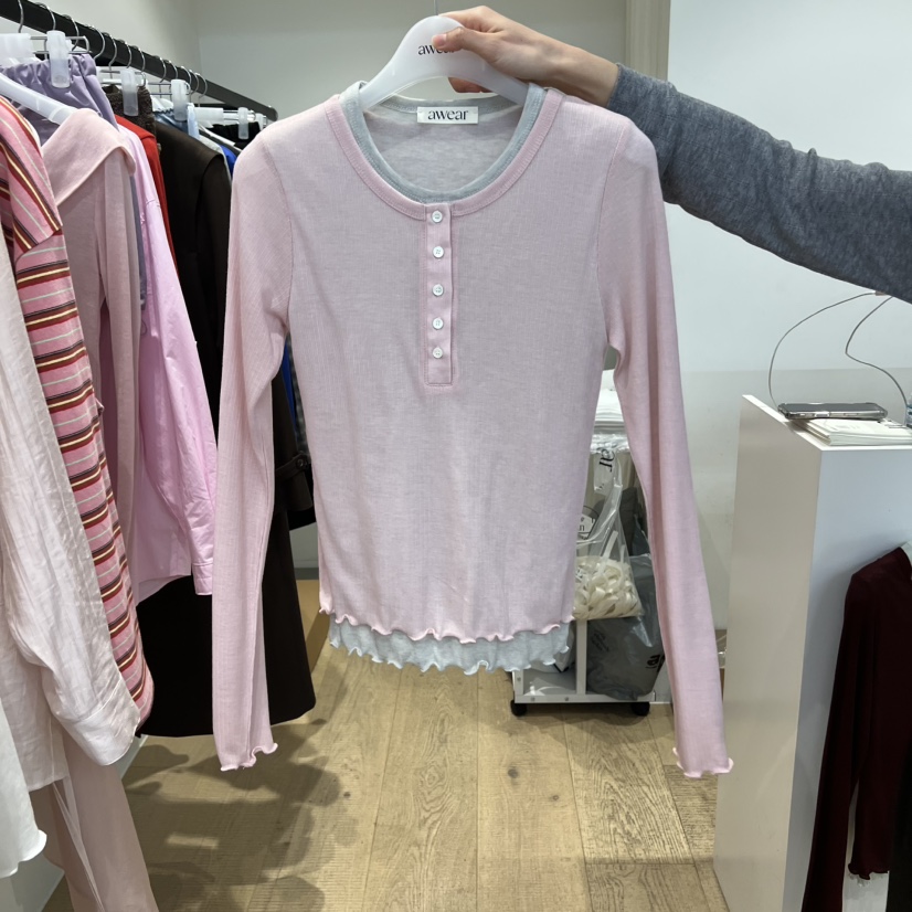 RUMIRU/AWEAR韓國代購女士新款時尚推薦熱賣長袖T恤假兩件awear/RUMIRU長袖T恤圖色3