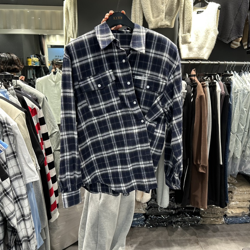 STAR-L東大門直郵女士新品熱賣26春夏時尚襯衫蕾絲衫春款STAR-L襯衫/蕾絲衫圖色1深藍色