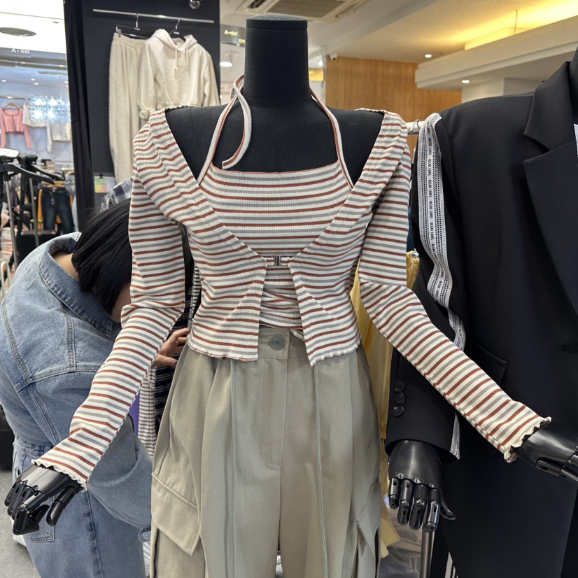 A-DEL東大門代購女士新款職業推薦26春夏長袖T恤兩件套春款A-DEL長袖T恤圖色2