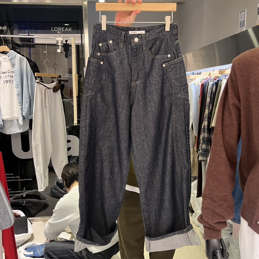 BANY ANCO東大門直郵女裝新品熱賣推薦牛仔褲不褪色口袋BANY ANCO牛仔褲圖色1