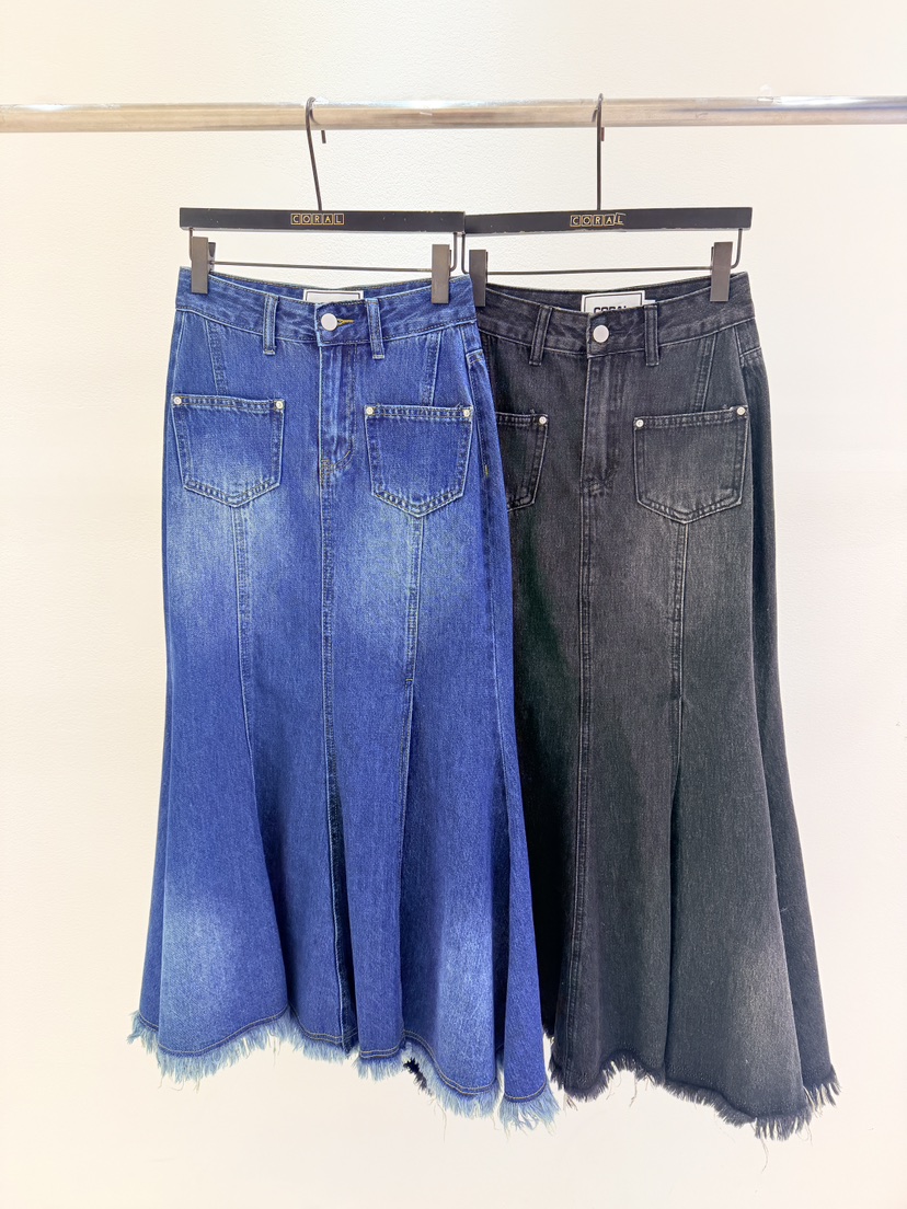 CORAL東大門實拍女裝新品推薦人氣休閑真品26春夏長裙口袋CORAL長裙