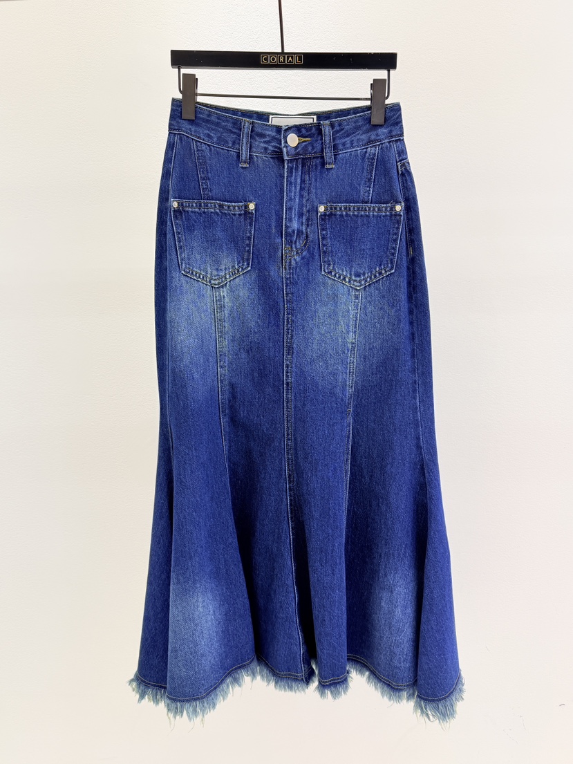 CORAL東大門實拍女裝新品推薦人氣休閑真品26春夏長裙口袋CORAL長裙圖色1