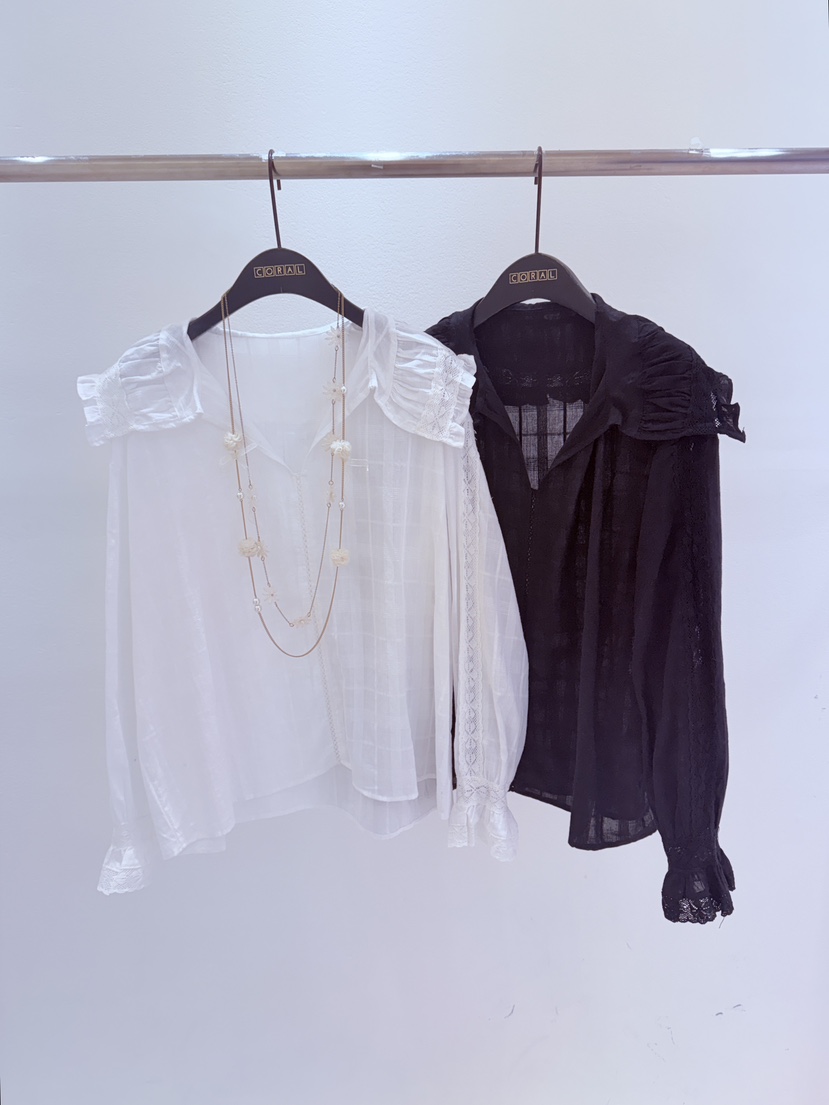 CORAL韓國代購女裝新品推薦職業休閑真品襯衫蕾絲衫不含配飾CORAL襯衫/蕾絲衫