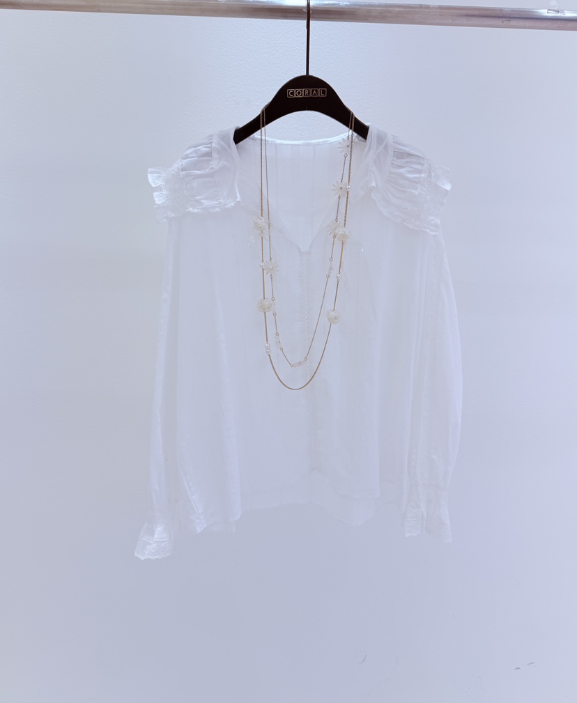 CORAL韓國代購女裝新品推薦職業休閑真品襯衫蕾絲衫不含配飾CORAL襯衫/蕾絲衫圖色1