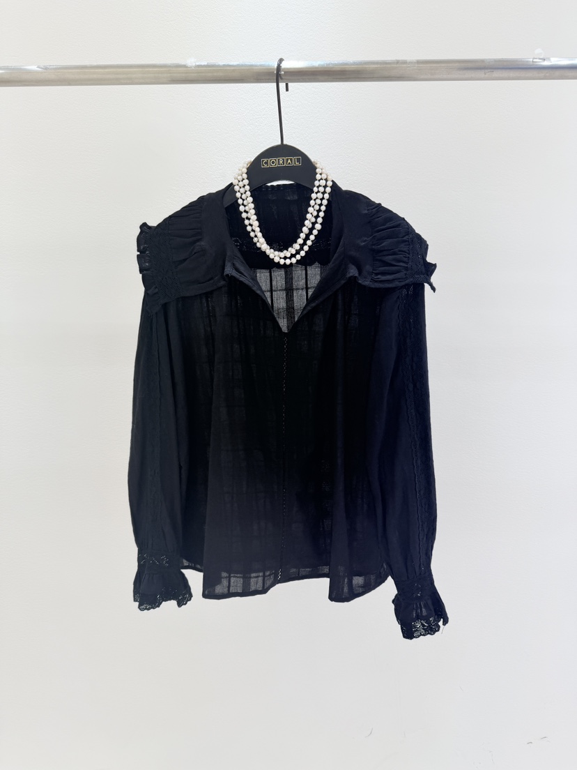 CORAL韓國代購女裝新品推薦職業休閑真品襯衫蕾絲衫不含配飾CORAL襯衫/蕾絲衫圖色2