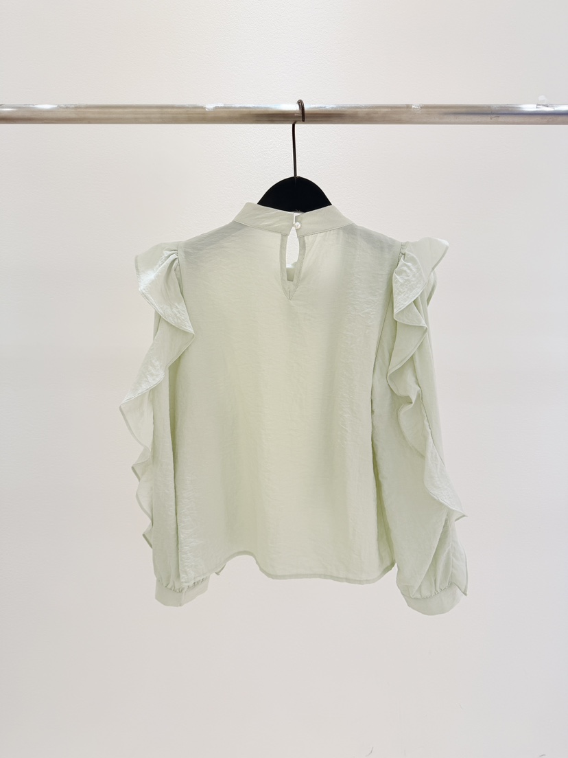 CORAL東大門代購女裝新品職業熱賣推薦26春夏襯衫蕾絲衫荷葉邊CORAL襯衫/蕾絲衫