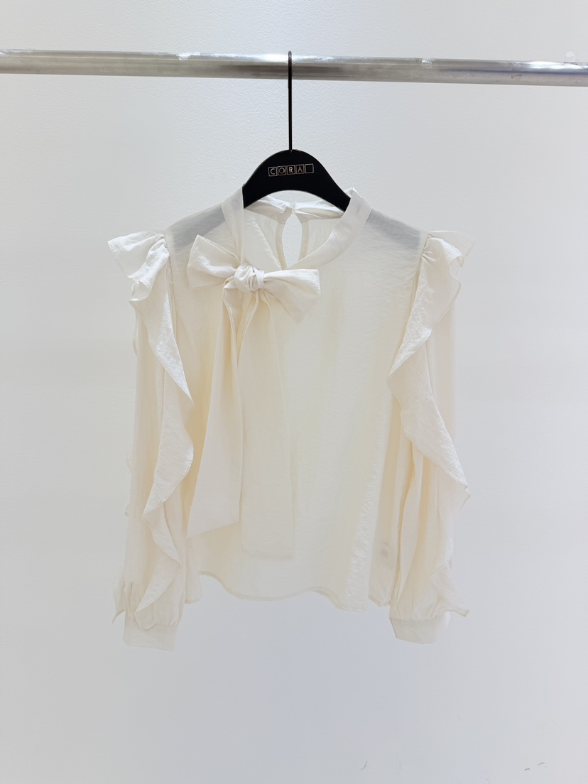 CORAL東大門代購女裝新品職業熱賣推薦26春夏襯衫蕾絲衫荷葉邊CORAL襯衫/蕾絲衫圖色2