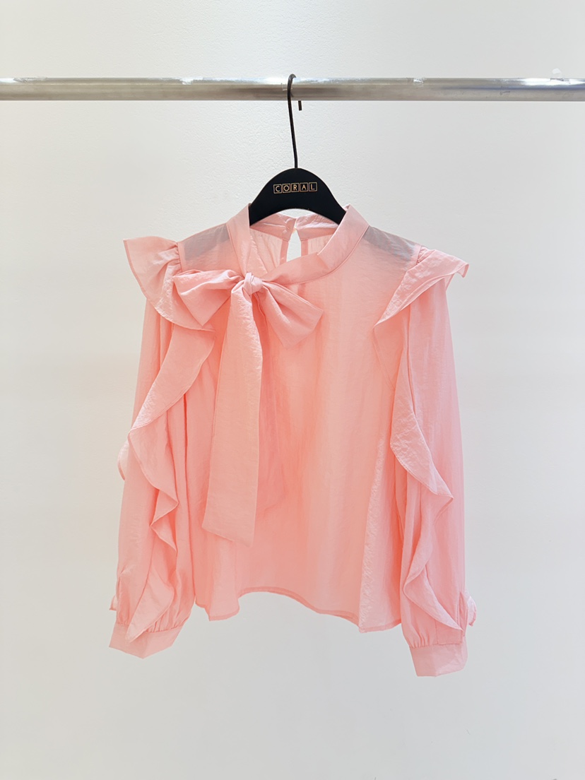 CORAL東大門代購女裝新品職業熱賣推薦26春夏襯衫蕾絲衫荷葉邊CORAL襯衫/蕾絲衫圖色3