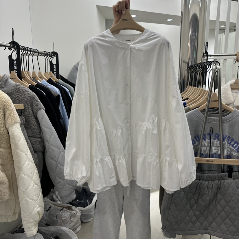 VENEFIT東大門代購女士新款熱賣推薦人氣休閑襯衫蕾絲衫春款VENEFIT/JENNIE襯衫/蕾絲衫圖色1