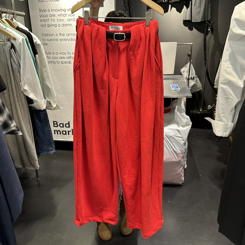 EL BOSQUE韓國代購女裝新品熱賣推薦時尚休閑褲含腰帶春款EL BOSQUE休閑褲圖色1