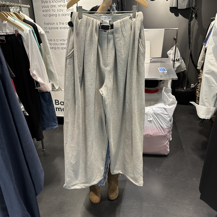 EL BOSQUE韓國代購女裝新品熱賣推薦時尚休閑褲含腰帶春款EL BOSQUE休閑褲圖色2