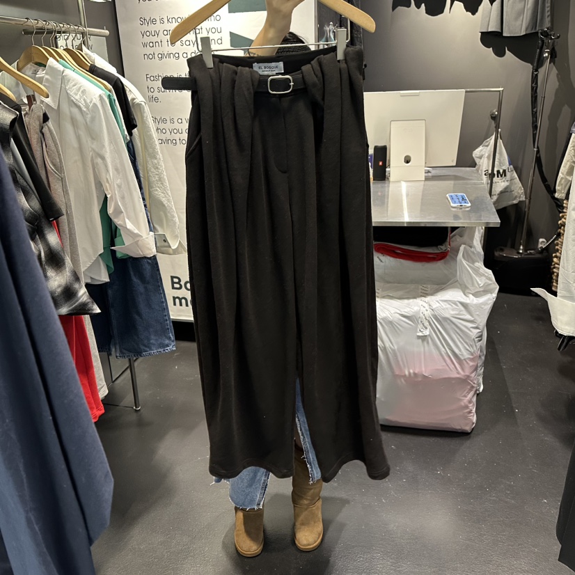 EL BOSQUE韓國代購女裝新品熱賣推薦時尚休閑褲含腰帶春款EL BOSQUE休閑褲圖色3