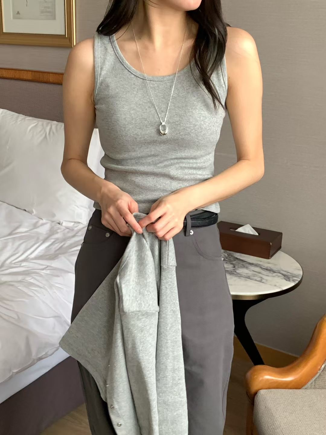 THE ZOA東大門實拍女裝新品時尚真品26春夏長袖T恤兩件套套裝THE ZOA長袖T恤