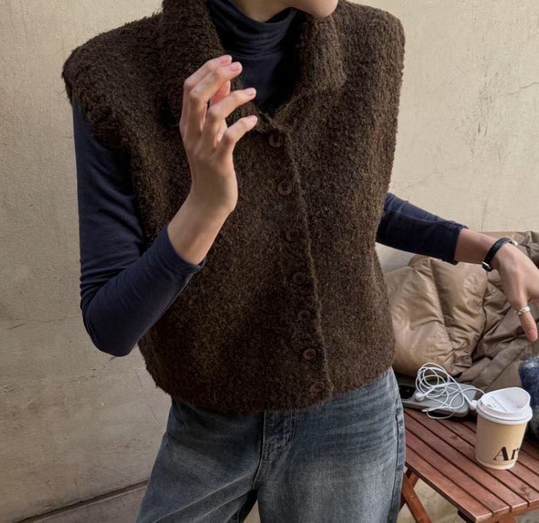 THE ZOA韓國直郵女士新款人氣真品職業時尚熱賣馬甲羊毛THE ZOA馬甲圖色1