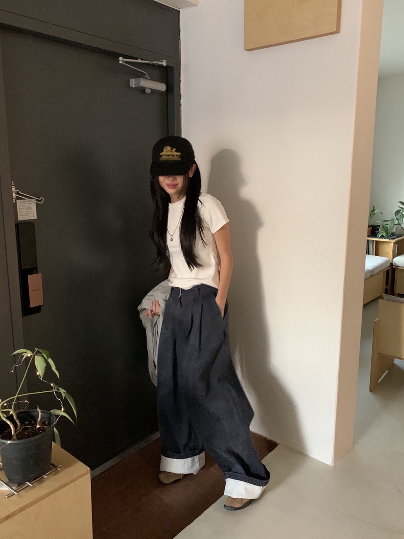 SUNDER MARKET韓國代購女裝新款休閑時尚人氣休閑褲褶裥SUNDER MARKET休閑褲