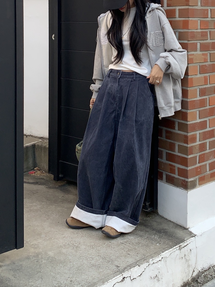 SUNDER MARKET韓國代購女裝新款休閑時尚人氣休閑褲褶裥SUNDER MARKET休閑褲