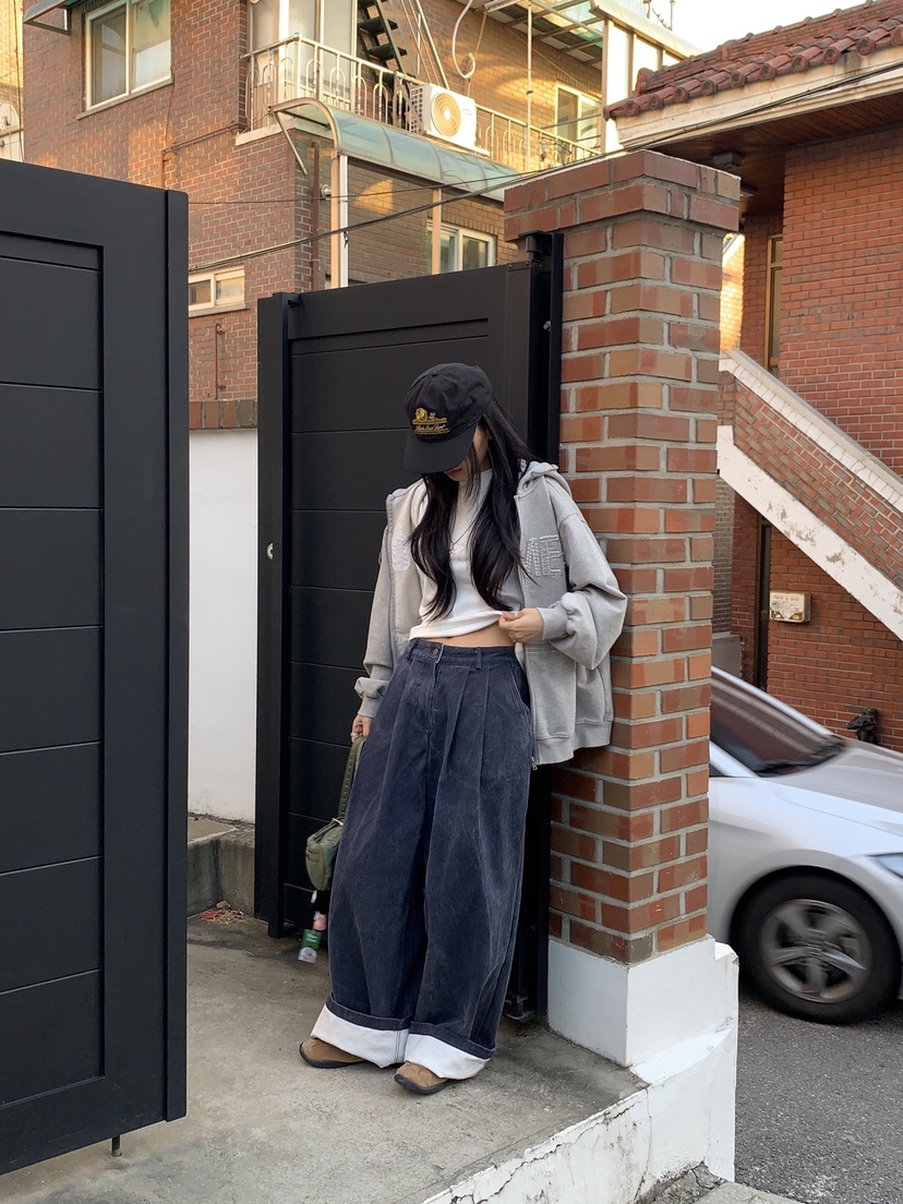 SUNDER MARKET韓國代購女裝新款休閑時尚人氣休閑褲褶裥SUNDER MARKET休閑褲