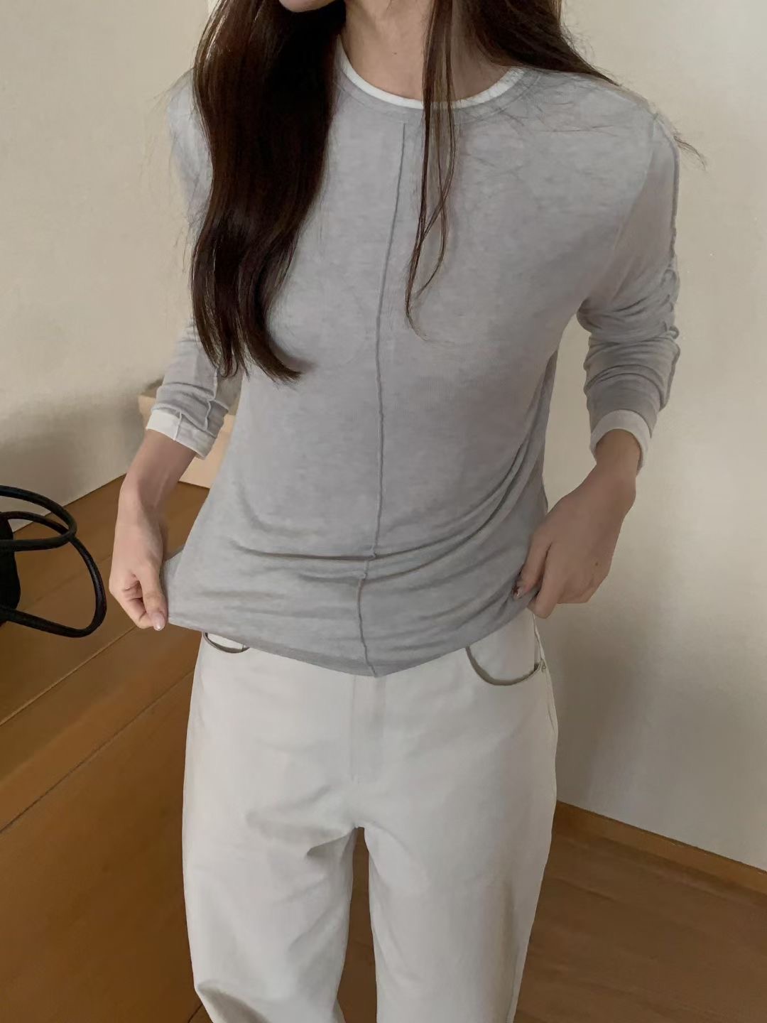 THE ZOA韓國代購女士新款熱賣26春夏休閑時尚真品長袖T恤THE ZOA長袖T恤圖色2