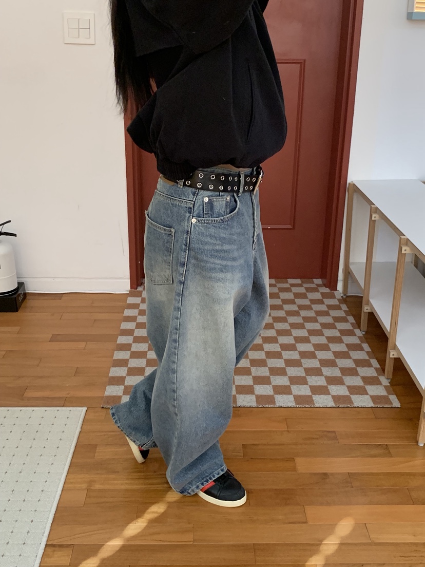 SUNDER MARKET東大門代購女士新品人氣時尚牛仔褲不含腰帶SUNDER MARKET牛仔褲