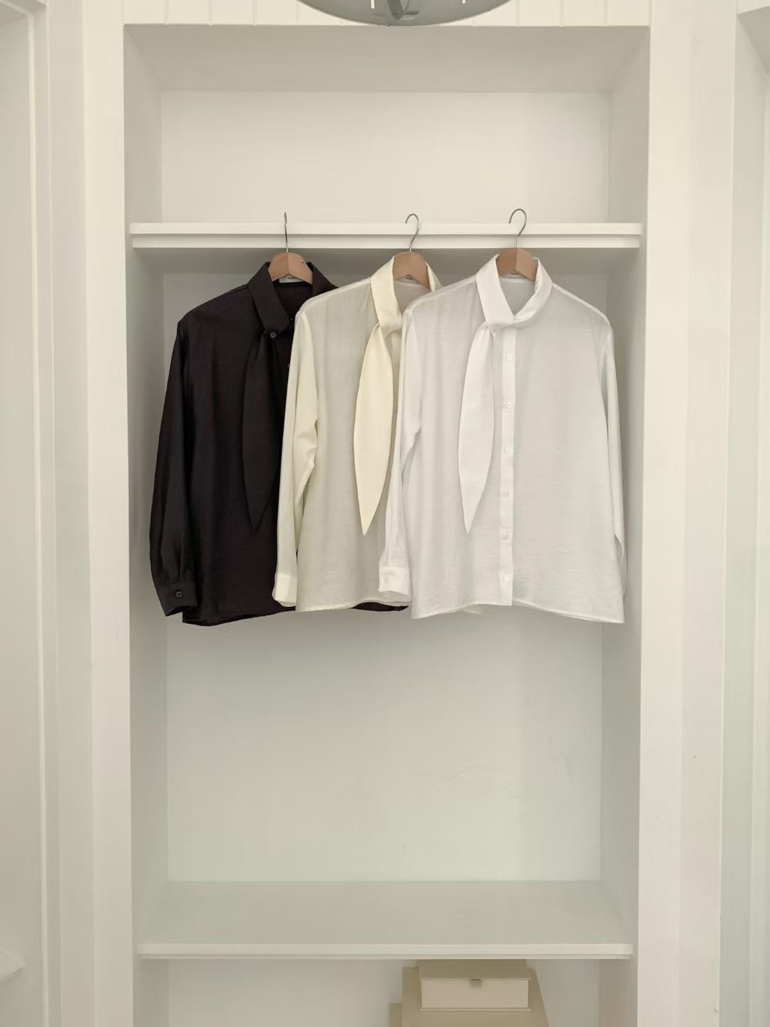 THE ZOA韓國直郵女士新品推薦真品時尚26春夏襯衫蕾絲衫系帶THE ZOA襯衫/蕾絲衫圖色2左二色