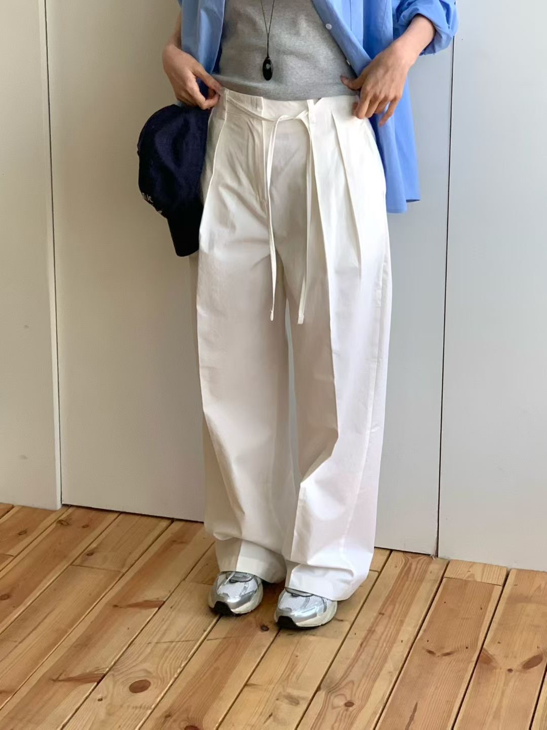 THE ZOA韓國直郵女裝新款推薦時尚人氣26春夏牛仔褲含腰繩THE ZOA牛仔褲圖色1