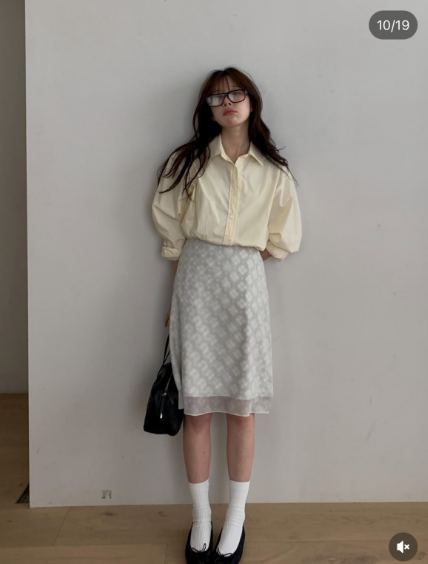 MIELLE-미엘르-OT東大門代購女士新款真品半身裙中短裙MIELLE-미엘르-OT半身裙/中短裙圖色1