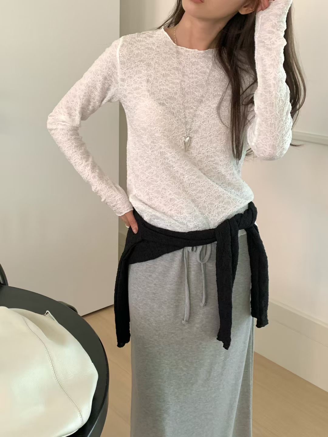 THE ZOA韓國直郵女士新品休閑時尚職業人氣推薦長袖T恤花朵THE ZOA長袖T恤